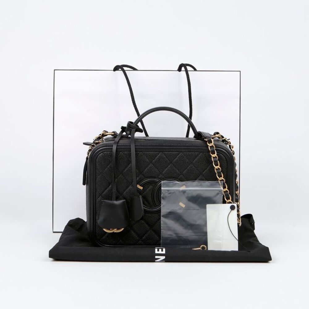 Caviar Skin Cosmetic Case Large Tote Shoulder Bag